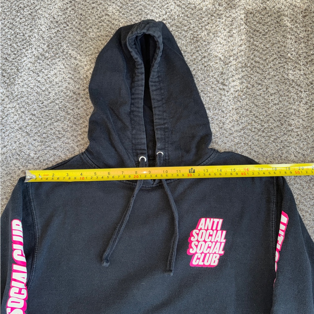 Anti Social Social Club Hoodie in Black with Vibrant Pink Accents - Picture 6 of 9